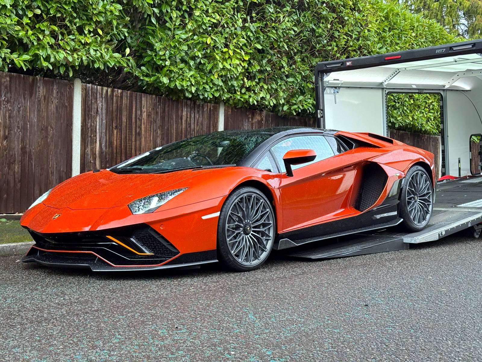 Lamborghini Aventador on the DMT trailer